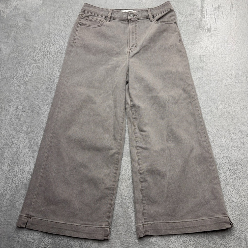 Hidden Jeans Nori Womens 28 Grey High Rise Cropped Extra Wide Leg Denim Pants
